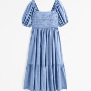 Emerson Poplin Puff Sleeve Midi Dress